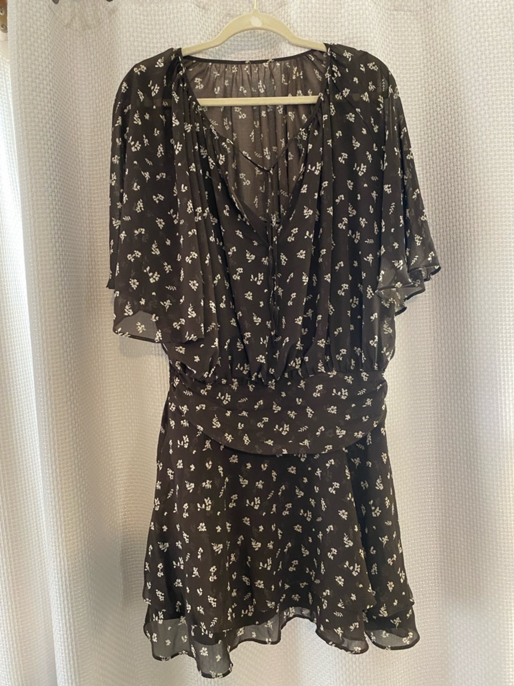 Abercrombie & Fitch Black Mini Dress with White Floral Print